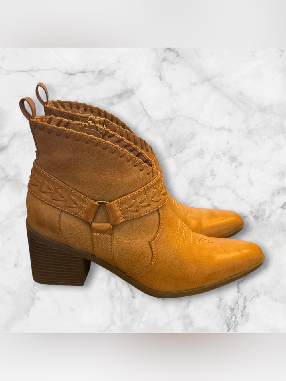 Frye FO10050 PALMA LIGHT TAN Zip Up Ankle Boots Women's, Leather Size 7.5 US